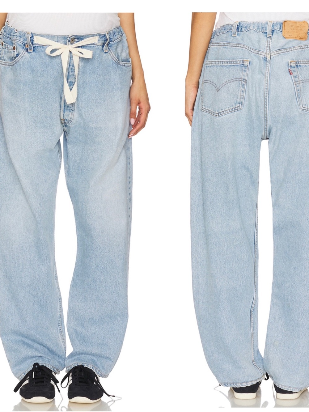 Aligrace Vintage Drawstring Maternity Jeans Small Reworked Levi's $410